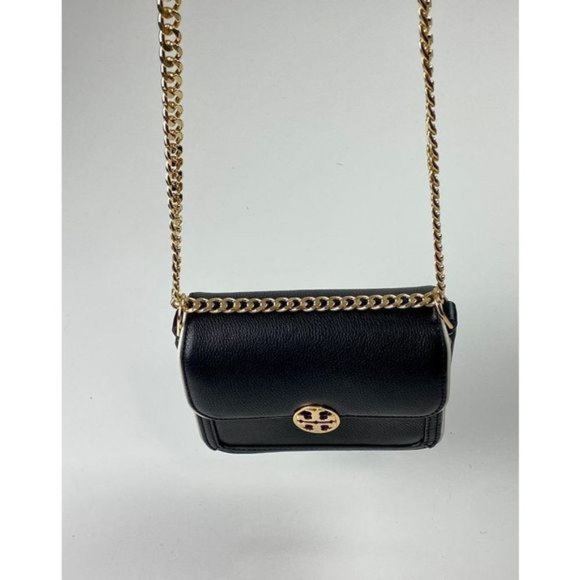 Tory Burch Duet Chain Convertible Shoulder Bag Black Ivory Gold 6.5 x 2.5 x 5 N0 - Picture 4 of 10